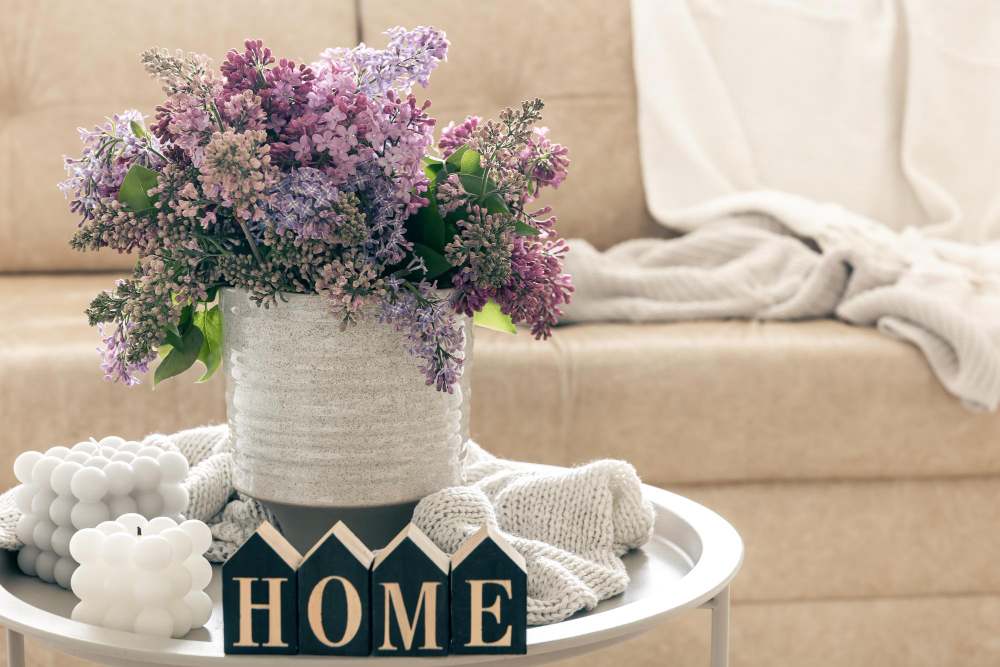 Casa cu pervazuri decorate frumos: plante, cărți și obiecte mici